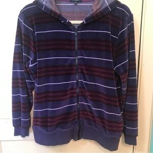 RARE Burberry of London Cotton Velour Striped Hoodie 💜